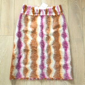 NWT Agnona Italy Cashmere Mohair Blend Striped Skirt Designer